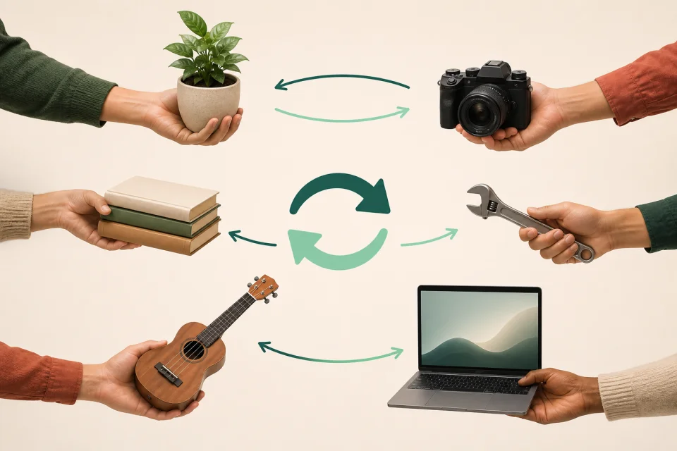 A network where people exchange items, knowledge, skills, and services with one another without money
